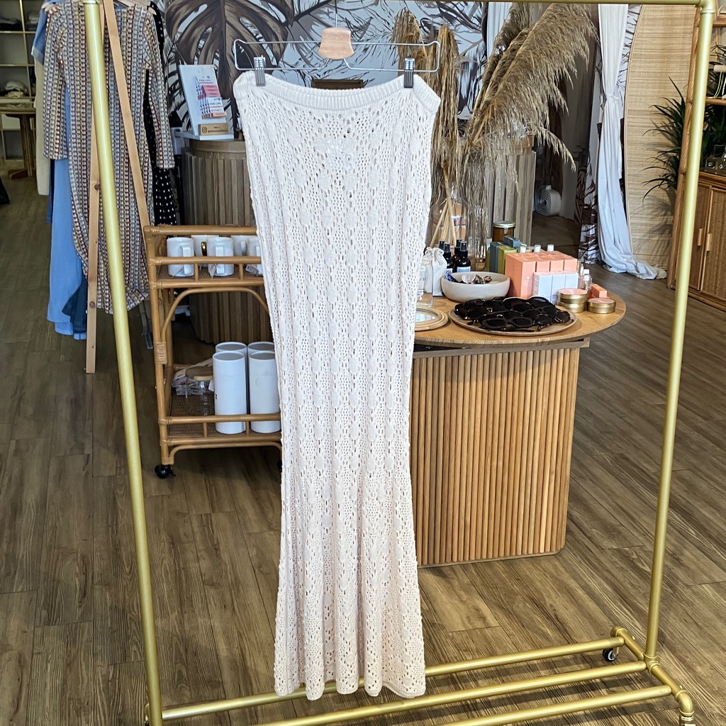 Taylor Skirt Emory Park Cream Crochet Maxi Skirt